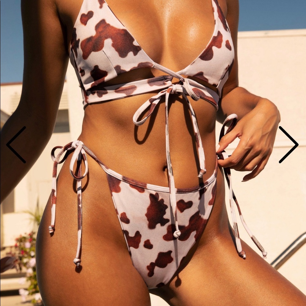Who Moo High-Leg Tie Bikini Set